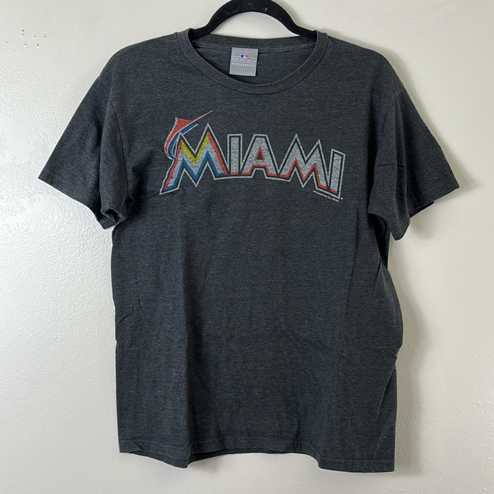 Miami Marlins Gray Baseball Logo Reyes  Men’s L